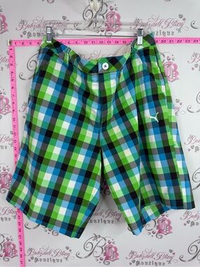 Puma shorts plaid Green, Blue & Black Plaid Men's Shorts